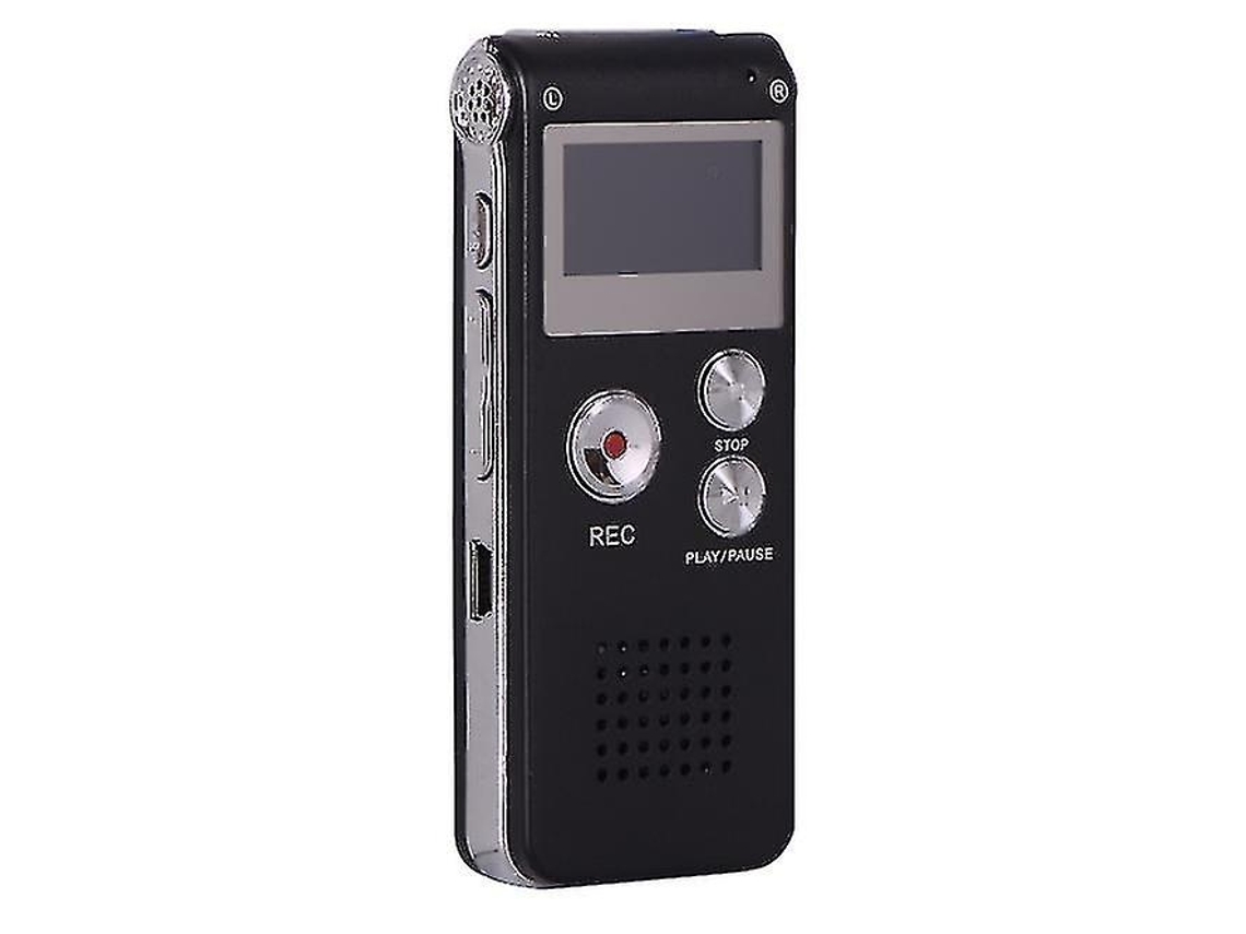 Gravador De Áudio Digital Multifuncional De 16gb Com Mp3 Player É Ideal Para Gravar Entrevistas, Conversas E Reuniões Yizhood (preto)