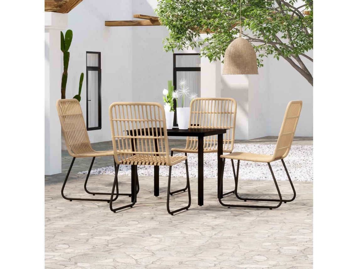 Vidaxl 5 Pcs Conjunto De Jantar Para Jardim Cor De Carvalho