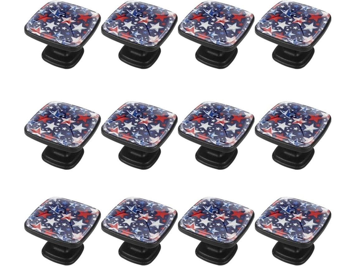 Puxadores Quadrados Para Armários De Cozinha, Puxadores Para Armários E Gavetas, 12 Peças, Bandeira Americana Com