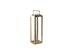 Poste de Iluminação Pública em Alumínio com Vidro Dourado, 20x20x74cm ALEXANDRA HOUSE LIVING