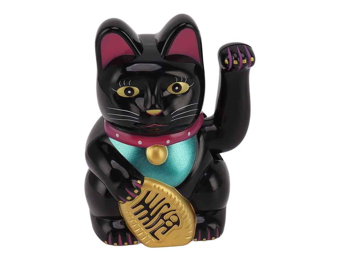 Rebe-gato Da Fortuna Com Braço Móvel Energia Solar Para Escritório, Lar, Carro Preto 5 Polegadas