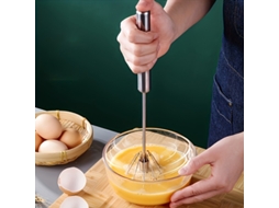 Batedor Manual De Aço Inoxidável(1 Unidade), Não Precisa De Pilha, Design Durável Em Metal Para Confeitaria, Cor Prata