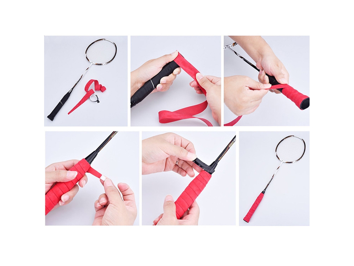 15 Faixas Absorventes De Suor Para Raquete De Badminton E Tênis Com Grip Antiderrapante Em Couro Pu