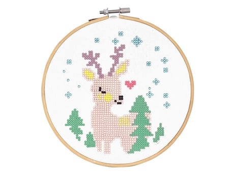 Pintura Diamante Pequena Rena De Natal Com Tambor Bordado E Miçangas Ctop
