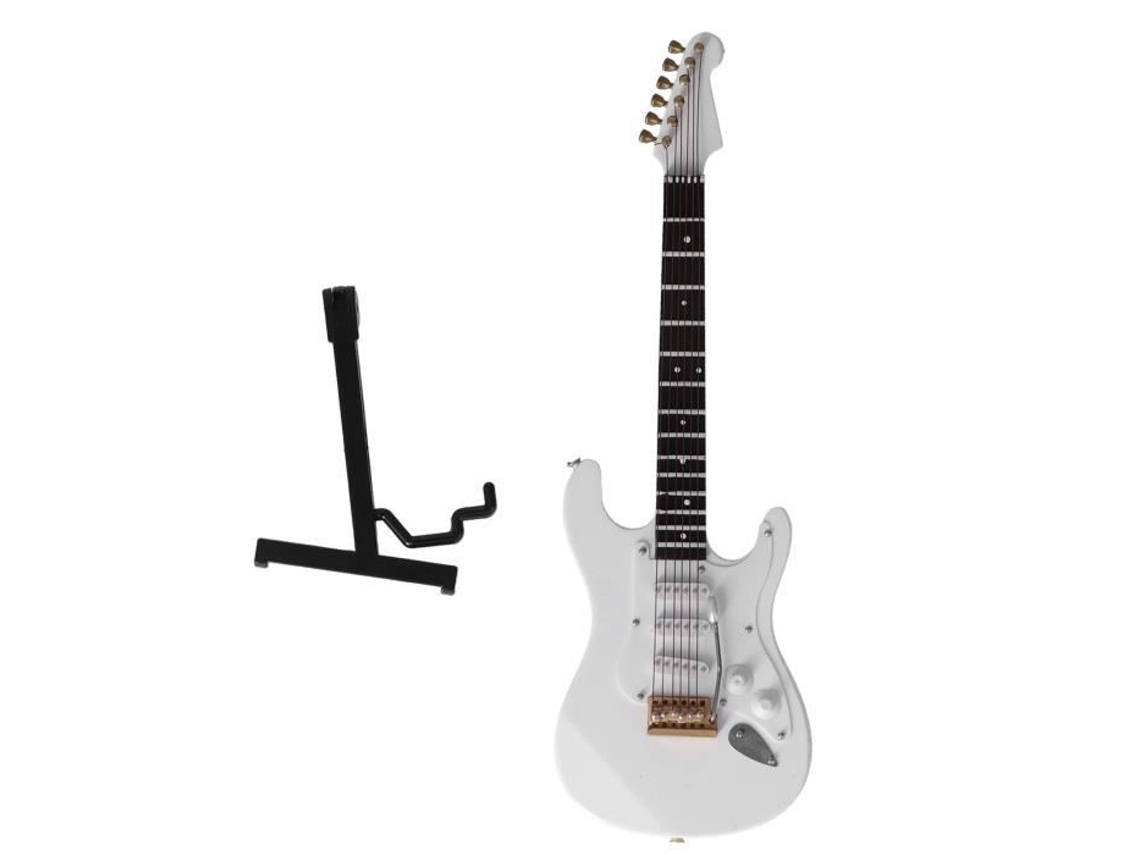 Mini Modelo de Instrumento Musical Mini Modelo de Guitarra Modelo de Baixo Elétrico Modelo com Suporte de Ornamento