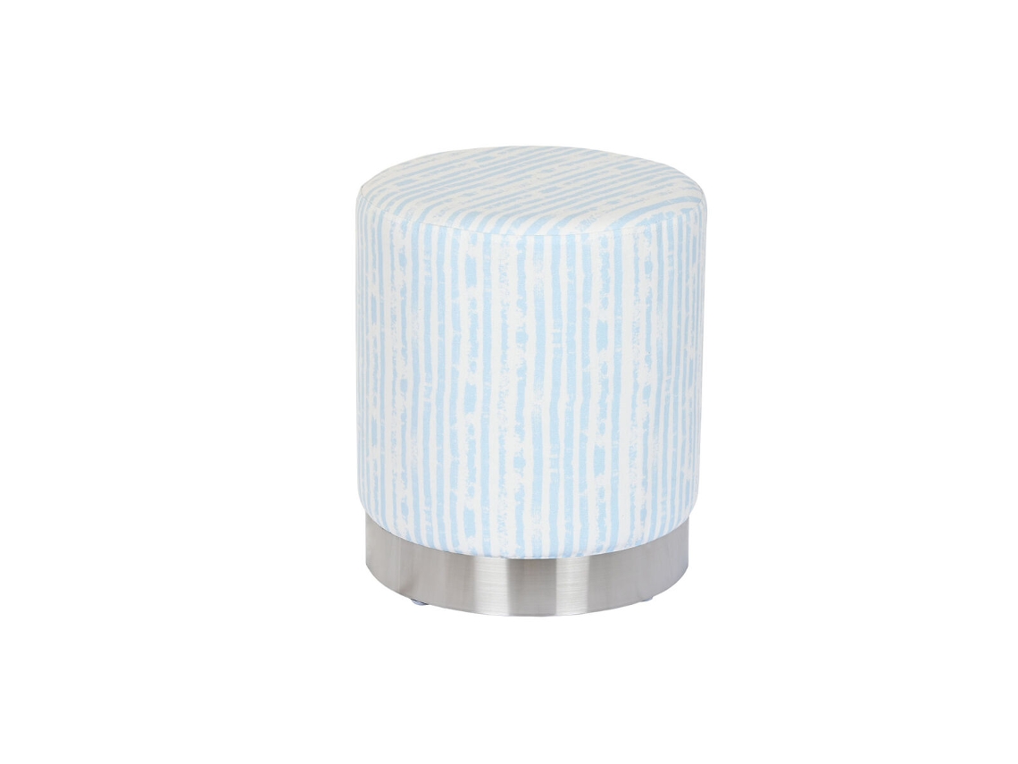 Repousa Pés DKD HOME DECOR Azul Branco Metal Riscas Mediterrâneo 34x34x40 cm