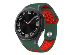 Bracelete Silicone Reversa Verde e Vermelha para Samsung Galaxy Watch Fe/7/6/5/4 XIAOMOYU