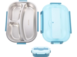 Marmita Bento Showeroro De 1000ml Em Aço Inoxidável Para Escritório, Com Compartimentos E Design À Prova De Vazamentos