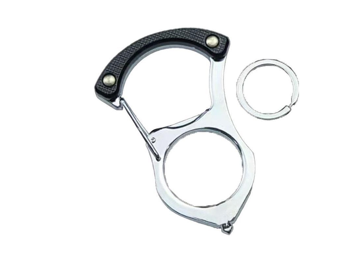 Ganchillo Portátil de Autoproteção, Chaveiro Multifuncional para Carro, com Cadeia de 50cm, Preto S/MARCA