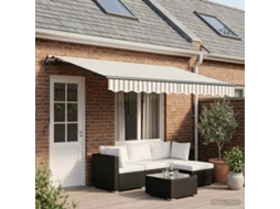 Vidaxl Toldo Retrátil Cinza Claro E Branco 500 × 350 Cm