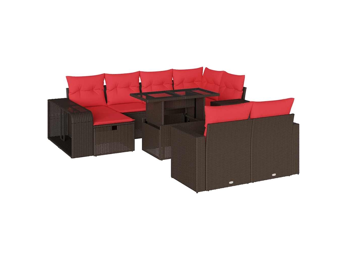 Conjunto de Sofá de Jardim, 11 Peças, Almofadas, Rattan Preto MAISON EXCLUSIVE