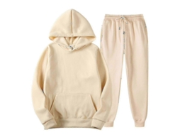 Conjunto De Calças De Moletom Com Blusa Capuz Oversized Para Homem - Ideal Para Fitness, Lazer E Ocasiões Especiais Khaki