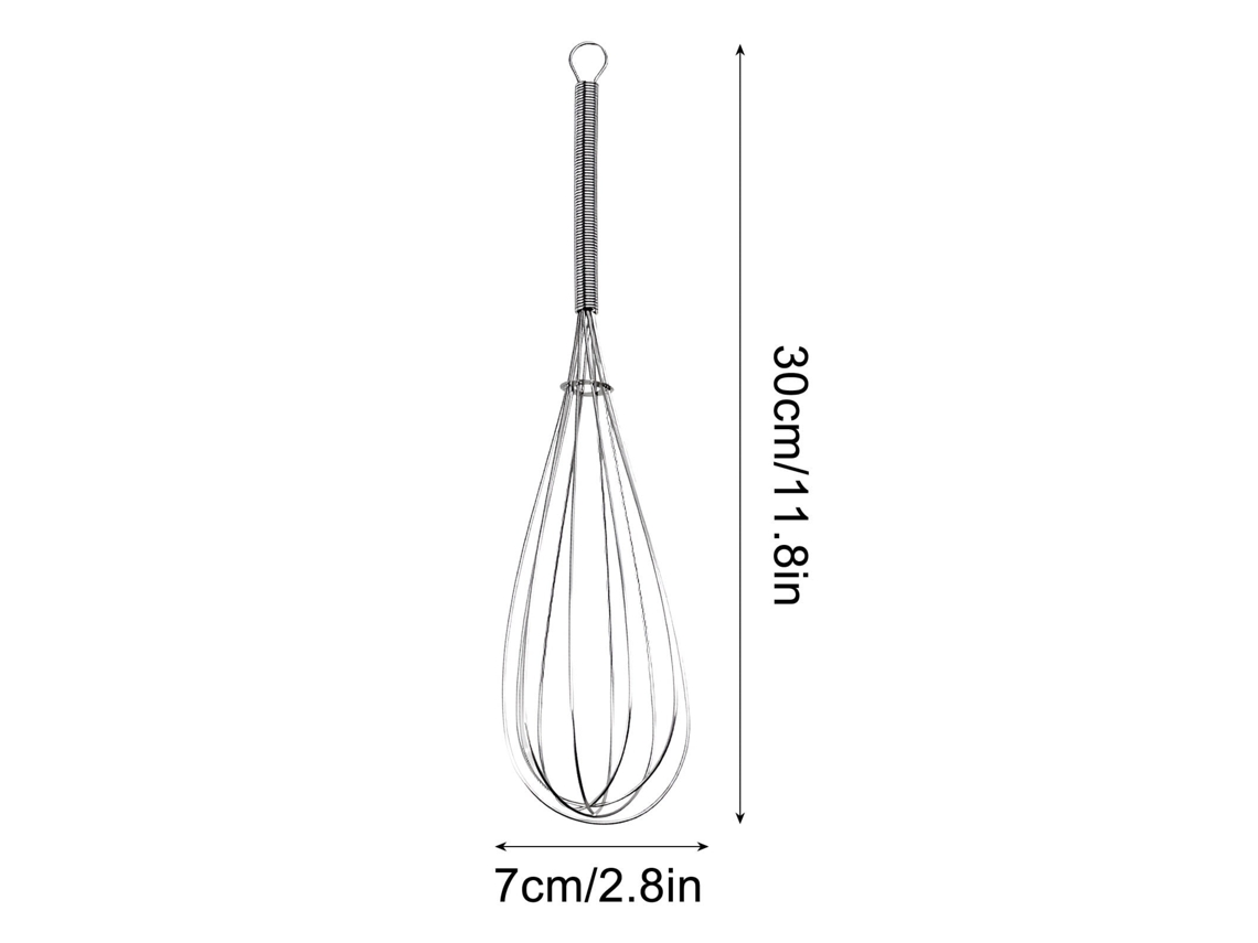 Batedor De Ovos Semiautomático Em Aço Inoxidável 30cm - Misturador Giratório Por Pressão Para Leite E Creme