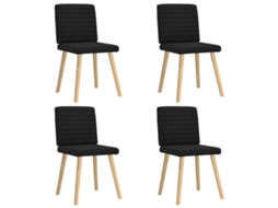Vidaxl Cadeiras De Jantar 4 Pcs Tecido Preto