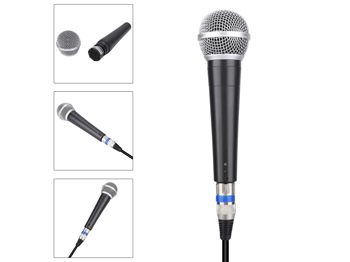 Microfone Fio Dinâmico Cardióide Para Canto E Gravação