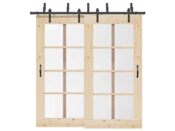 Vidaxl Kit De Ferragens Para Porta Deslizante 213,5 Cm Aço Preto