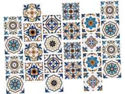 24 Peças De Adesivos De Azulejo Vintage Impermeáveis Para Cozinha E