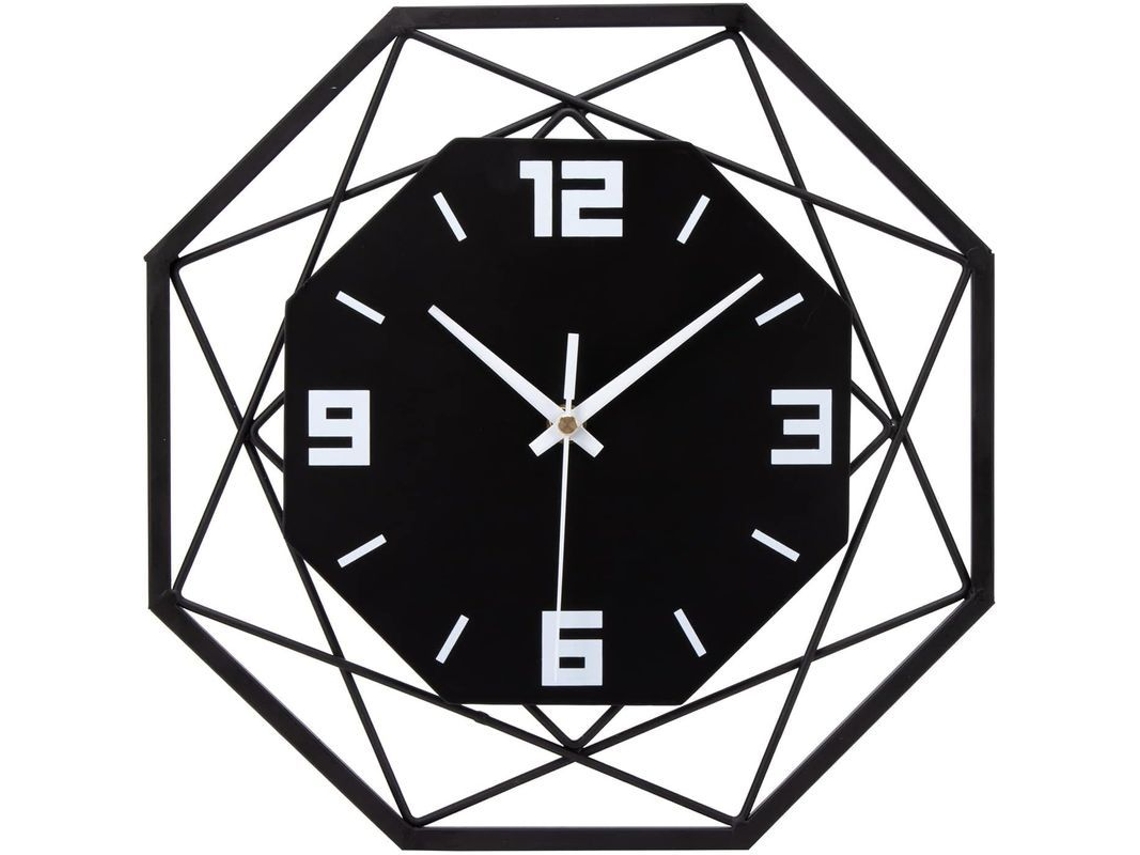 relógio de Parede Metal e Madeira 30cm Silencioso Sem Tic Living Room Quarto Cozinha Escritório