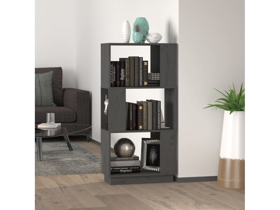 Vidaxl Estante/divisória 51x25x101 Cm Pinho Maciço Cinza