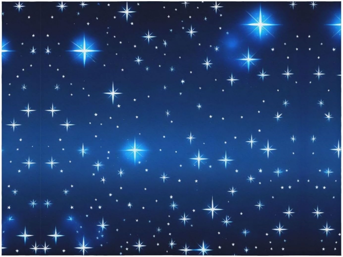 Manta de Flanela Ultramacia Phayah com Estampa Estrelas Azuis para Sofá Cama Sala Estar Escritório e Pausa o a