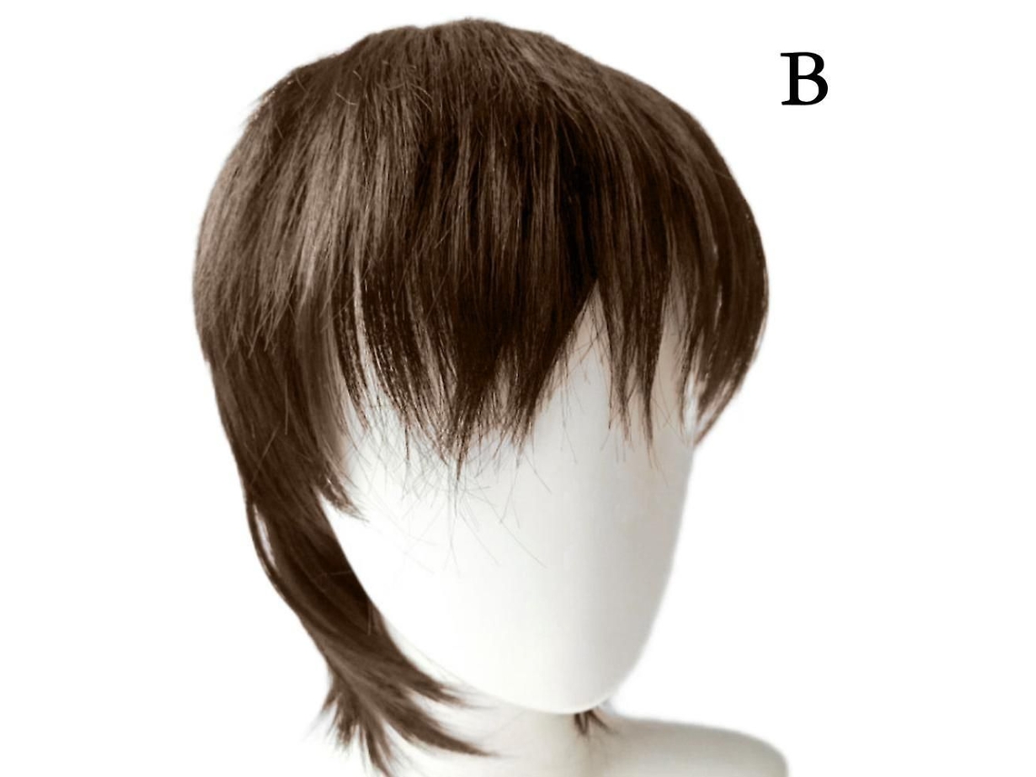 Wolftail Cabelo Peruca Retro Peruca Masculino Centro Bangs Perucas Completas TAISHENGDA