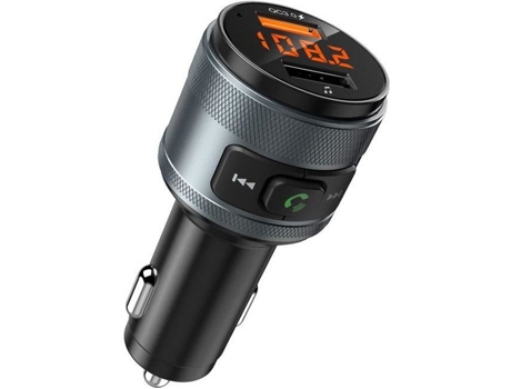 Kit Mãos Livres Bluetooth para Carro com Carregamento Rápido Usb Duplo Qc3.0 Chamadas Mãos Livres Reprodução de Música
