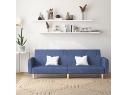 Vidaxl Sofá-cama De 2 Lugares Tecido Azul
