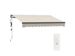 Toldo Elétrico Retrátil 296x250 Cm com Controlo Remoto e Proteção UV30+ Creme S/MARCA