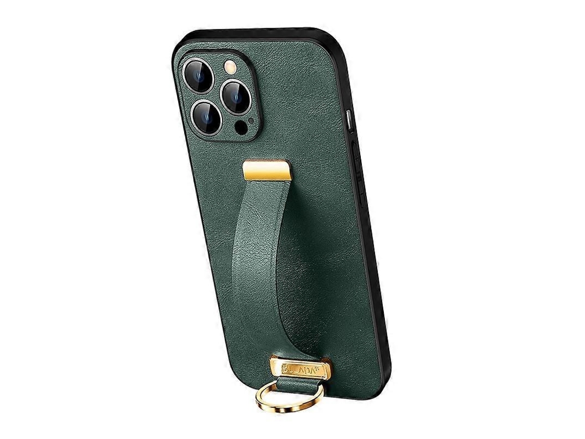 Lurelia Capa Iphone 13 Pro Max Couro Pu Pc Antichoque Toque Suave Verde