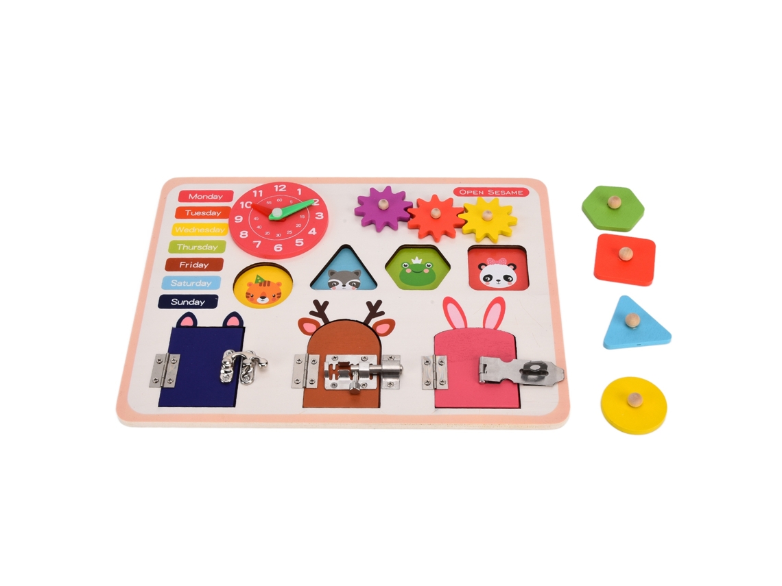 Painel de Atividades Montessori 2026 para Crianças - Brinquedo Educativo para Aprendizagem de Habilidades Básicas e Coordenação Motora Fina - Jqn Smart Fun Busy Board