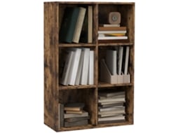 Estante 3 Níveis 6 Cubos Arrumação Escritório 65,5x30x97,5 Marrom