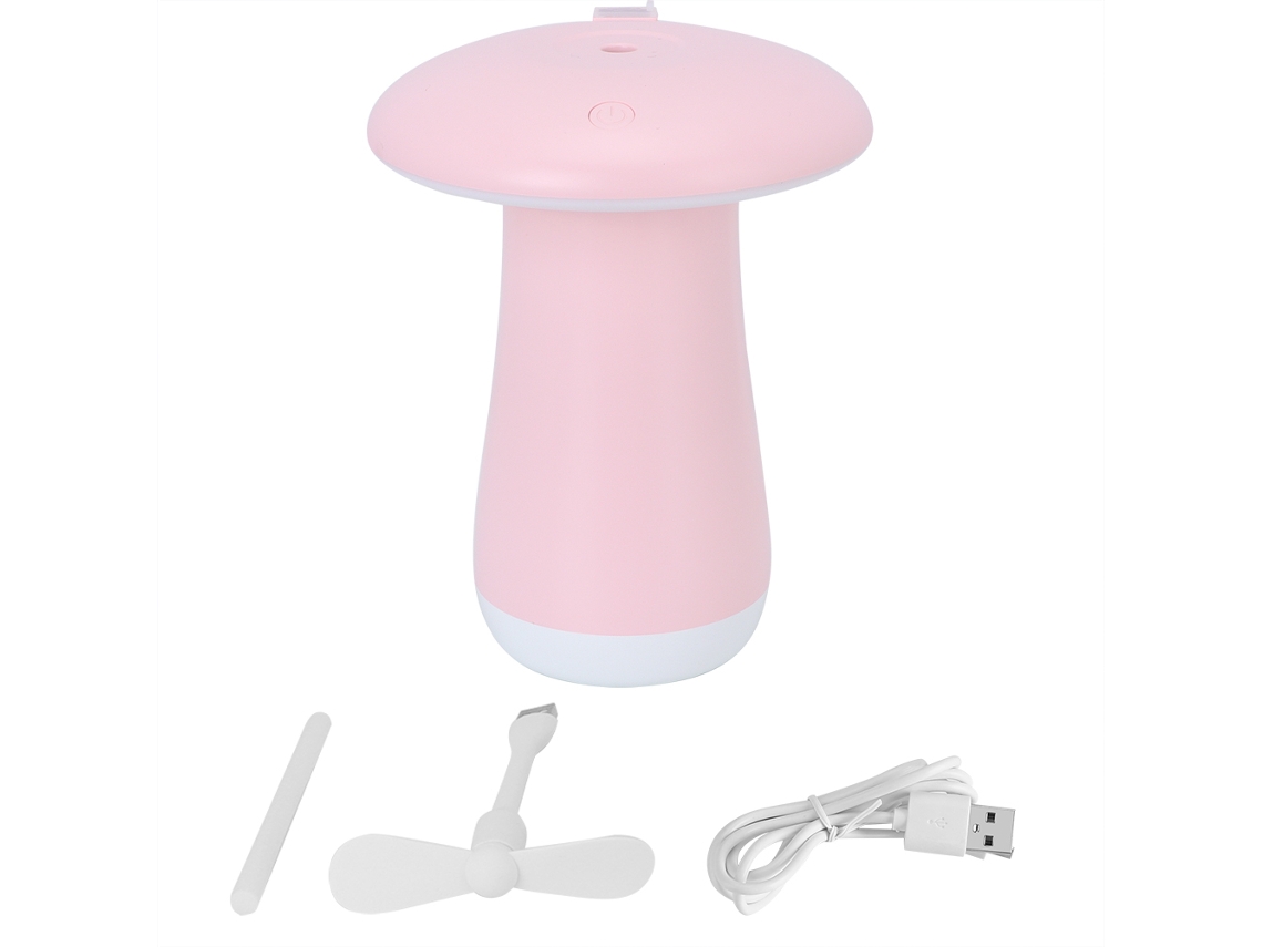 Laxiscreed Umidificador Compacto Com Lâmpada De Cogumelo, Rosa, Usb Para Escritório
