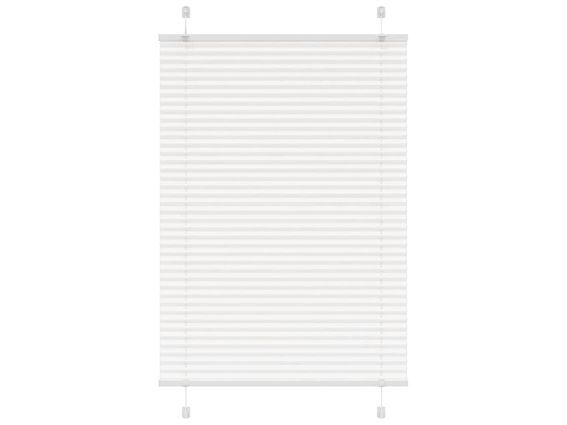 Vidaxl Branco Plissada Cega 100x150cm Largura Tecido 99,4 Cm Poliéster
