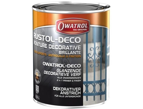 Tinta Decorativa Owatrol Rustol Deco Branco Brilhante 2,5 L Antiferrugem