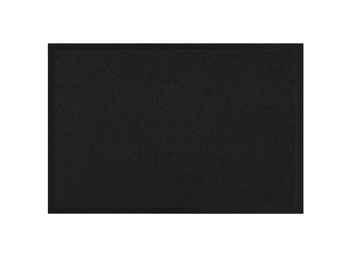 Maison Exclusive - Tapete De Entrada Preto 80 X 120 X 1.2 Cm Tecido De Teddy