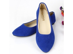 2026 sapatos Planos de Dança para Mulher Dolly Pumps Slip On Loafers de Camurça Umr 40 Azul