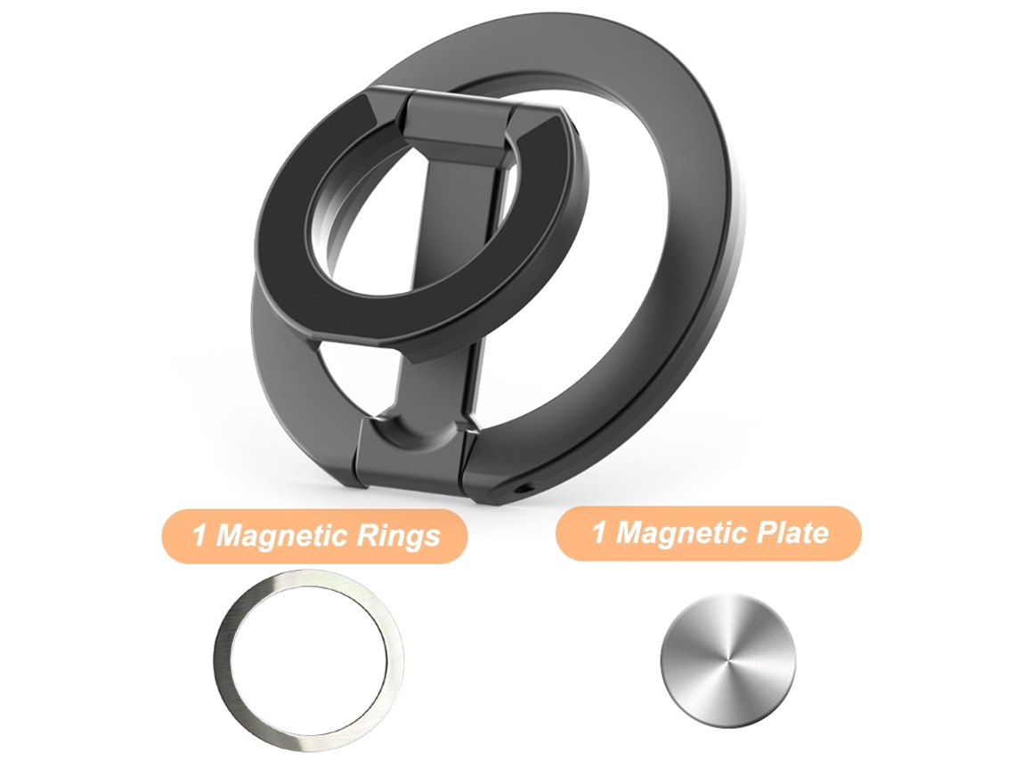Suporte de celular dobrável com anel magnético duplo face para iPhone 14, 15, 16, Samsung, Huawei