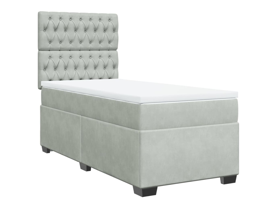 Box Spring Bed, Box Spring Beds Vidaxl Cinzeto Veludo (100 X 200 Cm)
