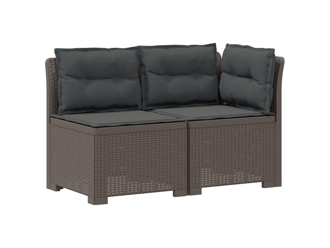 Maison Exclusive - Sofá De Jardim 2 Lugares Com Almofadas Look Rattan Pp