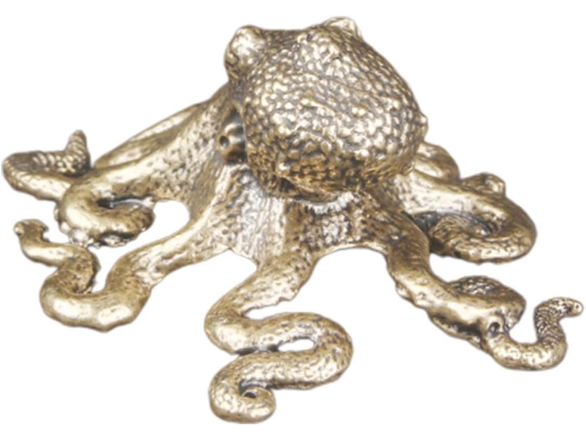 Estatueta Polvo Latão Dourado Ornamento Decorativo Único Delicado Durável Efeito Interiores Escritório Casa GOKOCO
