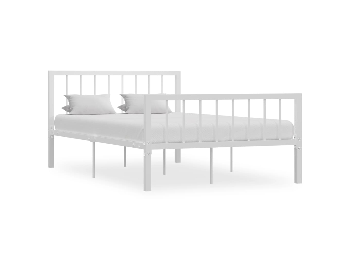 Bed Frame, Bed Frames Vidaxl Branco Metal (120 X 200 Cm)