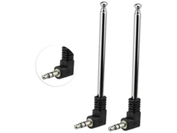 Antena Telescópica Fm(pacote Com 2) Plugue De 3,5 Mm, Compatível Com Celular, Rádio Fm, Sistema De Som Interno E Receptor Estéreo Bluetooth