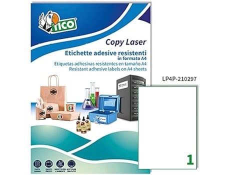 Etiquetas de Poliéster TICO Lp4P-210297 Branco 210 X 297