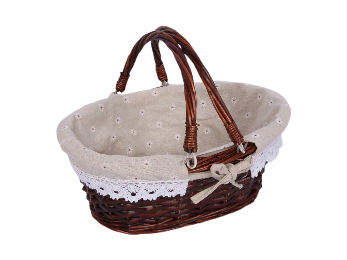 Cesto de picnic de rattan pequeno, ao ar livre, para natureza LAXISCREED