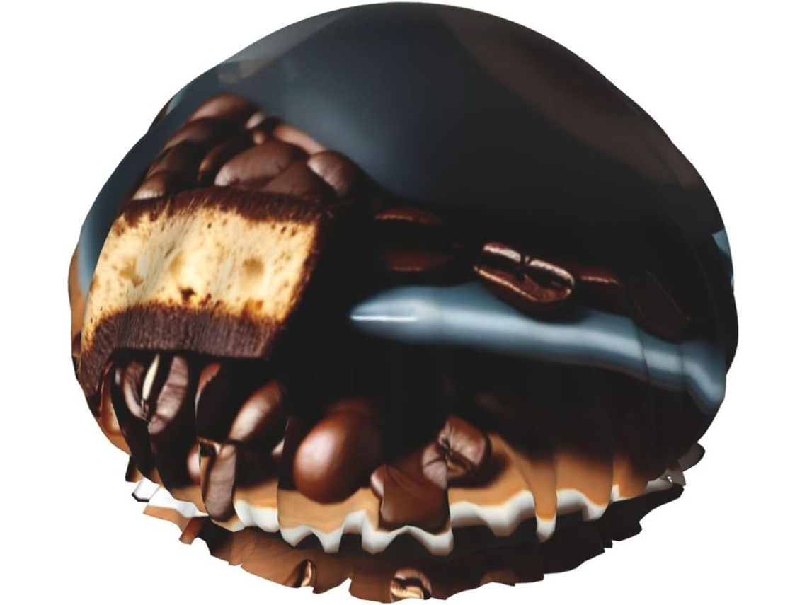 Touca De Banho Grande Para Homens E Mulheres Dupla Camada Estampa Café Delicioso Cabelo Salão Beleza Item Essencial