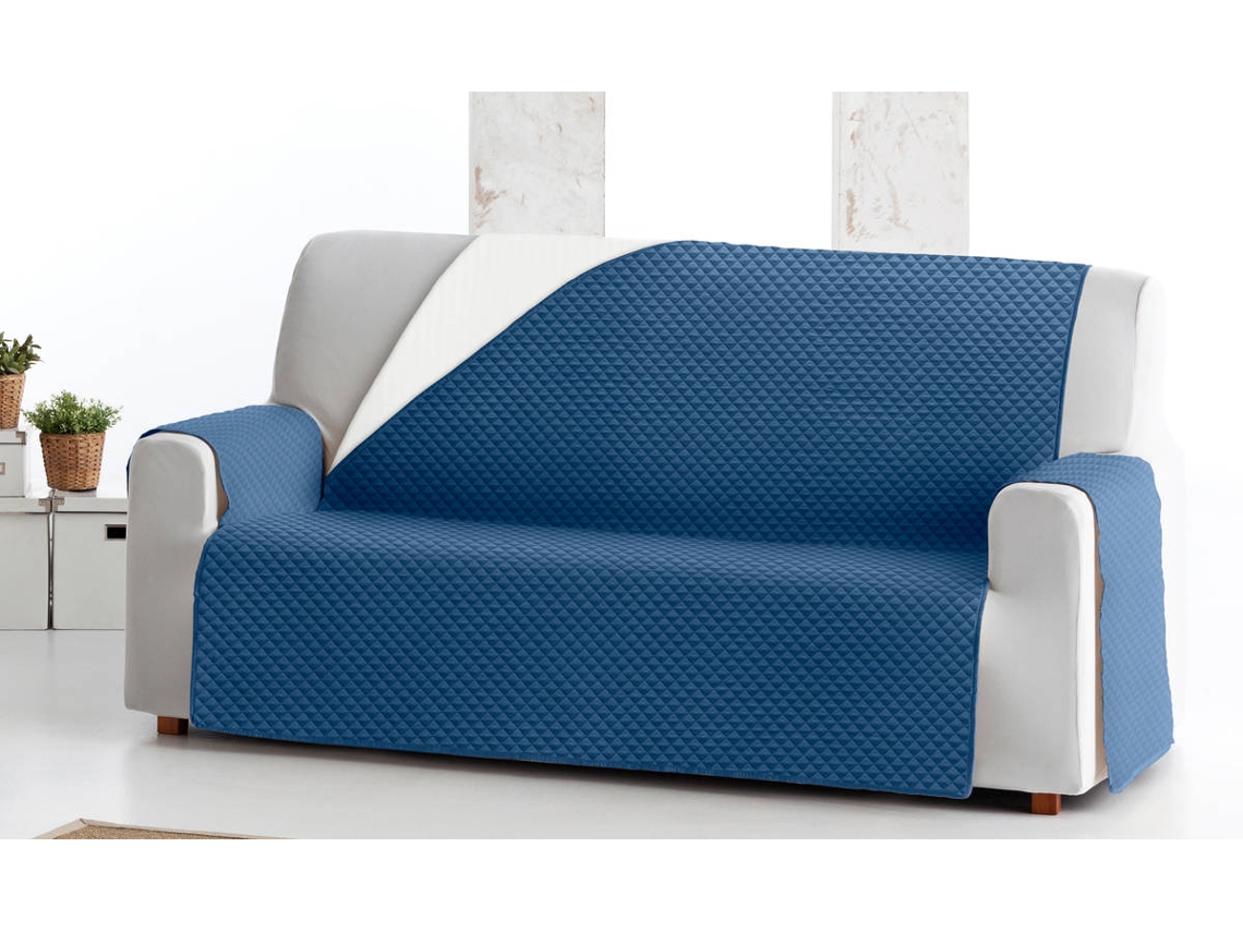 Capa em Tecido Acolchoado e Impermeável para Sofá 3 lugares Luke (155 cm Azul) Worten.pt