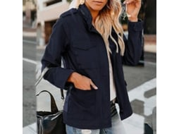 2026 chaqueta Militar de Botones para Mujer Invierno Otoño Manga Larga Casual Streetwear Talla Grande