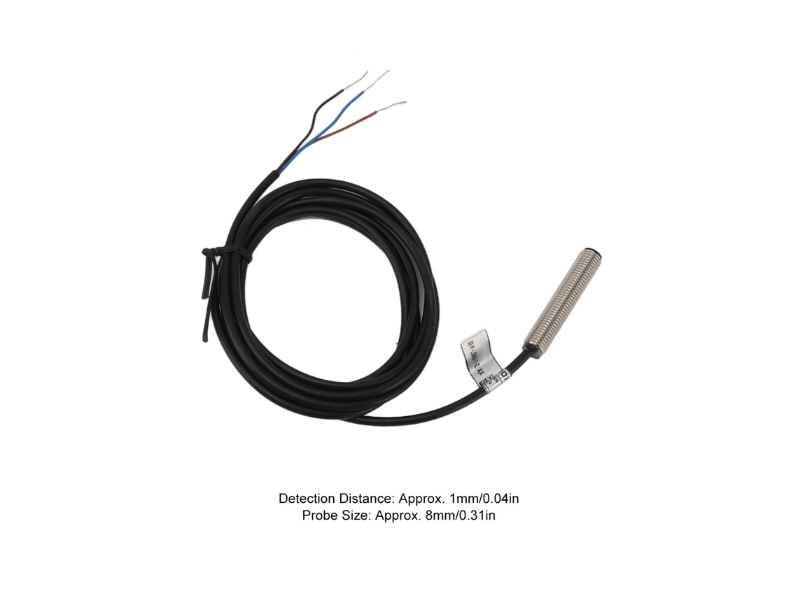 Sensor De Proximidade Indutivo 8mm Com Cabeça Plana, Metal, Npn, 3 Fios, Normalmente Fechado