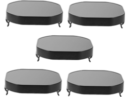 Conjunto de 5 protetores de lâmpada tipo pod quadrados transparentes em plástico de alta resistência.