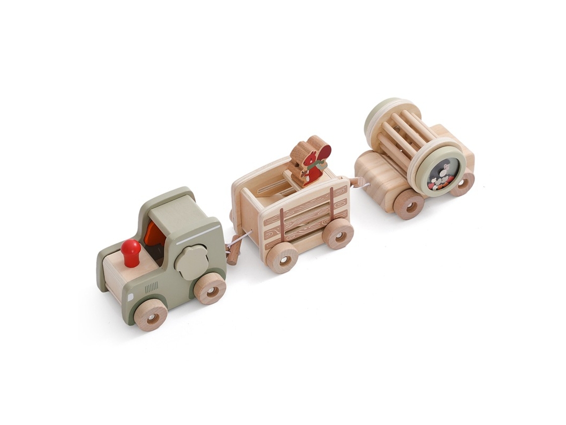 Trem Multifuncional de Madeira para Educação Infantil, Brinquedo para Bebês Que Estimula o Engatinhar e o Reconhecimento de Formas. CHENNNLS